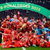 Am 11. August startete der DFB-Pokal 2023/24 zum 81. Mal. Alle Infos zur Übertragung im Free-TV und Stream finden Sie hier. Unser Bild zeigt den Titelverteidiger RB Leipzig.