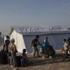 Das neue provisorische Camp in der Nähe von Mytilini. Die ersten 300 Flüchtlinge haben ihre neuen Unterkünfte auf der Insel Lesbos bezogen.