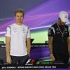Bei der Pressekonferenz in Abu Dhabi gab es zwischen Lewis Hamilton und Nico Rosberg keinen Handschlag.