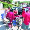 An vier Stellen, wie hier in Rohrbach, gab es beim Friedberger Radmarathon die für die Verlosung nötigen Stempel. Foto: Brigitte Glas