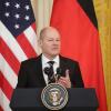 Bundeskanzler Olaf Scholz während einer Pressekonferenz in Washington im Rahmen seines Antrittsbesuchs im Februar 2022.