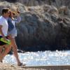 Nicolas Sarkozy und Carla Bruni-Sarkozy am Strand.