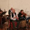 Die Hofmarkmusik spielte im Reimlinger Konzertstadl, unser Bild zeigt: Hannes Schmauch, Bass, Hartmut Betz, Klarinette, Rita Brunner, Violine, Erich Hofgärtner, Hackbrett, Angela Hofgärtner, Harfe . 	