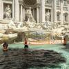 Klimaaktivisten der «Letzten Generation» bei einer Protestaktion im Trevi-Brunnen.