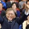 Moon Jae In jubelt in Seoul über das Ergebnis der Präsidentenwahl.