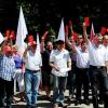 Die Gewerkschaft NGG hat am Dienstag vor dem Augsburger Arbeitsgericht gegen die Bäckerei Ihle demonstriert.