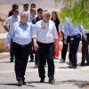 Bundespräsident Frank-Walter Steinmeier und Israels Präsident Reuven Rivlin kommen zum Gedenken an die Grabstätte des Gründers des Staates Israels, David Ben-Gurion und Paula Ben-Gurion in Ramat HaNegev.