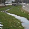 Im 2014 neu ausgebauten Bachbett der Ussel in Daiting hat sich eine Humusschicht abgesetzt. Zudem wächst links und rechts des Wasserlaufs Gras – alles Faktoren, die eine Flut im Ort begünstigen, so ein Experte.  	
