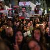 Demonstranten fordern in Tel Aviv die Freilassung der von der Hamas festgehaltenen Geiseln. 