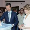 Syriens Präsident Baschar al-Assad und seine Frau Asma durften mitwählen. Assad hat die Präsidentschaftswahl mit 88,7 Prozent gewonnen.
