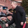 Wladimir Putin, Präsident von Russland, bei der  Militärparade zum "Tag des Sieges" auf dem Roten Platz in Moskau .
