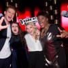 Die vier Finalisten, Andrei Vesa (von links nach rechts), Lina Arndt, Charly Ann Schmutzler und Marion Campbell kämpfen heute um den Titel "The Voice of Germany".