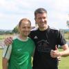 Vor dem Spiel: Torwart Sengenberger, der in der kommenden Saison kürzer treten möchte und Stefan Fischer, der als Trainer in Holzkirchen aufhört. 