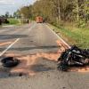 Bei dem Unfall auf der A16   in Fahrtrichtung Birkach wurde ein Motorradfahrer schwer verletzt.

