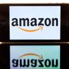 Das Logo des Internethändlers Amazont auf einem i-Phone.