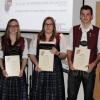 Einige der Geehrten (von links): Vorsitzender Joachim Graf, Anna Kenzle, Annika Hörtrich, Sebastian Ott und stellvertretender ASM-Präsident Rainer Lohner.  	