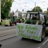 Bei ihrer Demonstration am Donnerstag brachten die Landwirte ihren Unmut über Bundesumweltministerin Svenja Schulze deutlich zum Ausdruck.  	