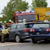 Ein Unfall ist am Kreisverkehr in Burgau passiert.