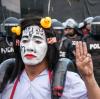 Teilnehmer einer regierungskritischen Demonstration in Thailand.