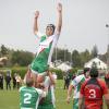 Gleich mehrere Bestmarken setzte der Rugby Club Landsberg (grüne Trikots) beim Spiel gegen Nördlingen. 