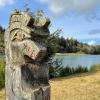 Auf Vancouver Island finden sich vielerorts Spuren indigener Kultur: so wie dieses Totem in Bamfield.