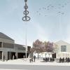 So hat sich das Architekturbüro Deffner & Voitländer aus Dachau die „Neue Mitte“ in Buchdorf vorgestellt (Blick von Hauptstraße). Weil Bürgermeister und Gemeinderat das Konzept grundlegend ändern wollten, zogen sich die Planer verärgert aus dem Verfahren zurück.