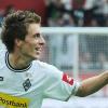 Etwas ungläubig: Patrick Herrmann von Borussia Mönchengladbach durfte beim Tag des Offenen Tores gleich zwei Mal gegen Bayer Leverkusen treffen