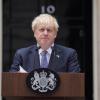 Das Gesicht spricht Bände: Boris Johnson am Donnerstag beim Verlesen seiner Rücktrittserklärung – als Parteivorsitzender – vor dem Amtssitz in der Downing Street.  