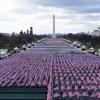 Für die Amtseinführung des künftigen US-Präsidenten Biden wurden tausende Fahnen auf der schon seit Tagen abgeriegelten National Mall aufgestellt.