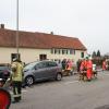 Bei einem Unfall in der Meringer Straße erlitten drei Personen Verletzungen.