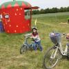 Selbst gepflückt und schnell wieder nach Hause: Caroline Thannheiser und ihr sechsjähriger Sohn Valentin lieben die frischen Erdbeeren vom Seibold-Feld beim Hiltenfinger Keller. 
