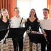 Das junge Klarinettenquartett „Camp4Clarinets“, bestehend aus (von links) Verena Waldmann, Serto Rojewski, Alexandra Knoll und Nico Queste, begeisterten das Publikum im Unterem Schlösschen in Bobingen mit seinem Programm „Oldies but Goldies“. 	