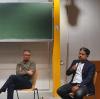 Die Diskussionsrunde zum Thema Katar: Grünen-Politiker Max Deisenhofer, Journalist Andreas Schmid, Andreas Rettig, Journalist Benjamin Best (von links).