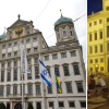 Der mutmaßliche Haupttäter, der die Israelfahne am Augsburg Rathausplatz heruntergerissen und angezündet hat, gilt als verschwunden.