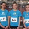 Mit starken Leistungen warteten Jana Hirschbeck, Sophie Scharfensteiner und Laura Vogler (von links) bei den Südbayerischen Hallenmeisterschaften in München auf.  	