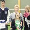Erfolgreicher Badminton-Nachwuchs (von links): Lukas Habel, Lukas Probst, Isabelle Mader (vorne) und Anette Strauß. 