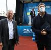 Schwabens CSU-Chef Markus Ferber und Ministerpräsident Markus Söder am Montagabend in Kempten. 