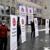 So wie hier auf dem Augsburger Rathausplatz will der "Unternehmerkreis Zukunft in Not"  auch auf dem Friedberger Marienplatz auf die Lage von Firmen in Corona-Zeiten aufmerksam machen. 