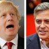 Bürgermeister Boris Johnson (l) und George Clooney liegen im Clinch.
