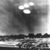 Gibt es doch Ufos? Vier in Formation fliegende „Objekte“ über der US-Stadt Salem in Massachusetts. Sie wurden von einem Kameramann der Küstenwache am 16. Juli 1952 um 9 Uhr 35 vormittags beobachtet.