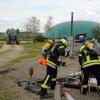Zahlreiche Feuerwehrleute waren am Donnerstag auf dem Gelände einer Biogasanlage bei Kettershausen im Einsatz. 