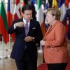 Italiens Premierminister Giuseppe Conte und Bundeskanzlerin Angela Merkel.