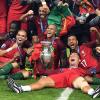 Riesige Freude beim Team Portugal um Cristiano Ronaldo.