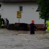 Wiesenbach war im Juni dieses Jahres massiv von einem Hochwasser heimgesucht worden. Unser Foto entstand in Unterwiesenbach.  
