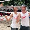 Florian Schweikart (rechts) und Eugen Bakumovski (links) gehören durch ihren Sieg beim A-Top-Turnier nun zu den Großen des Beachvolleyballs.  	