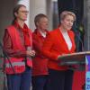 Franziska Giffey (SPD), Berlins Regierende Bürgermeisterin, spricht auf der Hauptkundgebung des Deutschen Gewerkschaftsbundes (DGB) zum 1. Mai vor dem Brandenburger Tor.
