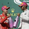 Rivalen unter sich: Mercedes-Pilot Lewis Hamilton (rechts) und Ferrari-Pilot Sebastian Vettel.