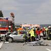 Nach einem Unfall auf der Autobahn 7, in den mehrere Pkw verwickelt sind, ist das Autobahndreieck Hittistetten (Kreis Neu-Ulm) dicht.