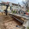 Am Judenhof in Ulm sind Bauarbeiter auf alte Mauerreste gestoßen. Die sollen jetzt untersucht werden. 