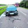 Totalschaden an dem Pkw, der an dem Unfall beteiligt war. Foto: Polizei